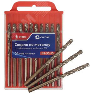 Сверло по металлу Cutop Profi с кобальтом 5%, 3.7 x 70 мм (10 шт) 48-37-10