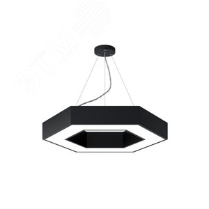 Светильник светодиодный Geometria Hexagon SPO-123-B-40K-045 45Вт 4000К 2500Лм IP40 600*600*80 черный подвесной Б0050555