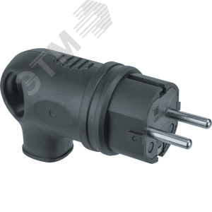Вилка Navigator 61 367 NCA-PLR01-16A-E-IP44-BL угловая с заземлением каучук черная 61367
