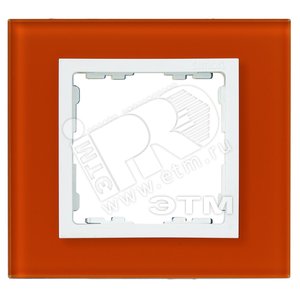 Рамка на 2 поста, S82N, оранжевый - белый (стекло) 82627-65