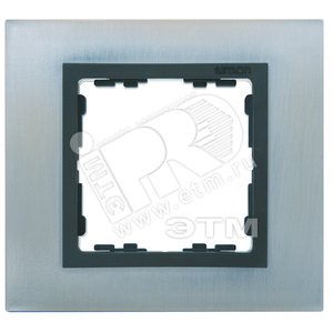 Рамка на 3 поста S82N нержавеющая сталь - графит (металл им.) 82837-37