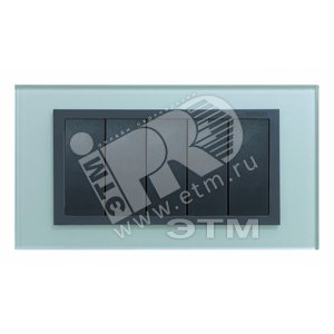 Рамка с суппортом на 8 узких модулей, S82C, серебро - алюминий (стекло) 82887-35