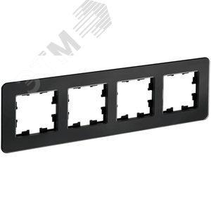BRITE Рамка 4-мест. РУ-4-2-Бр стекло черн. RE IEK BR-M42-G-41-K02