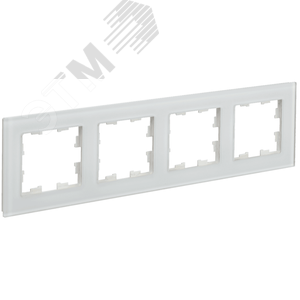 BRITE Рамка 4-мест. РУ-4-2-Бр стекло бел. матовый IEK BR-M42-G-31-K01