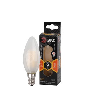 Лампа светодиодная F-LED B35-9w-827-E14 frost (филамент, свеча мат, 9Вт, тепл, E14) (10/100/5000) Б0046992