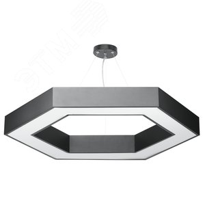 Светильник LED Geometria Hexagon SPO-123-B-40K-045 45Вт 4000K 2500Лм IP40 600*80 черный подвесной драйвер внутри Б0058879