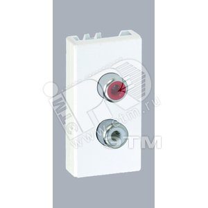 Connect Плата с 2-мя разъёмами RCA (чёрный красный) винты 225х45мм белый K101B-9