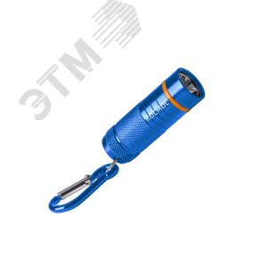 Фонарь брелок 1Вт LED/4xLR44 входят в комплект/корпус анодированный алюминий/карабин, КОСМОС KOC205B