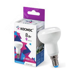 Лампа светодиодная LED 8Вт R50 220В Е14 6500К холодный 650 лм Lksm_LED8wR50E1465