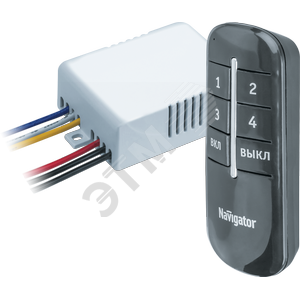 Выключатель Navigator 61 760 NRC-SW01-1V1-4 с пультом, 4 канала, 4х1000Вт 21184